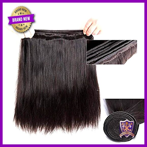 12 Inch Straight Brazilian Virgin Hair Extensions 3 Bundles Unprocessed main image 6